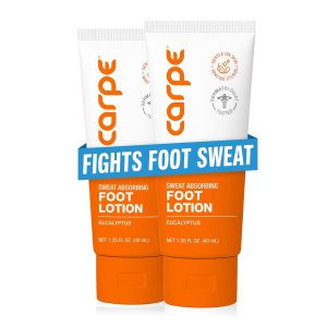 Carpe Sweat Absorbing Foot Lotion. A Dermatologist-Recommended Solution to Stop Sweaty. Smelly feet.
